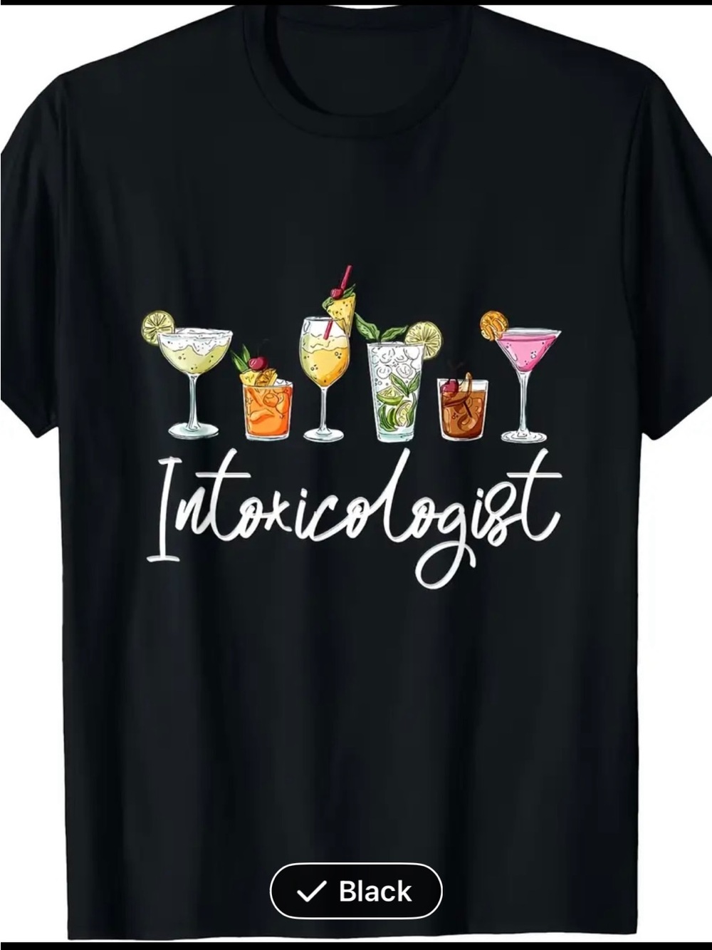Intoxicologist Cocktail Graphic Tee - Black